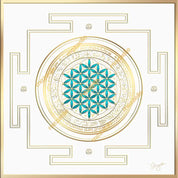 Mandala Stellaire « Fleur de Vie » Turquoise - Protection, confiance et présence de la Mère Divine