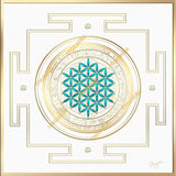 Mandala Stellaire « Fleur de Vie » Turquoise - Protection, confiance et présence de la Mère Divine