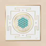 Mandala Stellaire « Fleur de Vie » Turquoise - Protection, confiance et présence de la Mère Divine