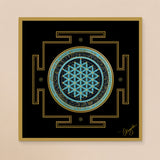 Mandala Stellaire « Fleur de Vie » Turquoise - Protection, confiance et présence de la Mère Divine